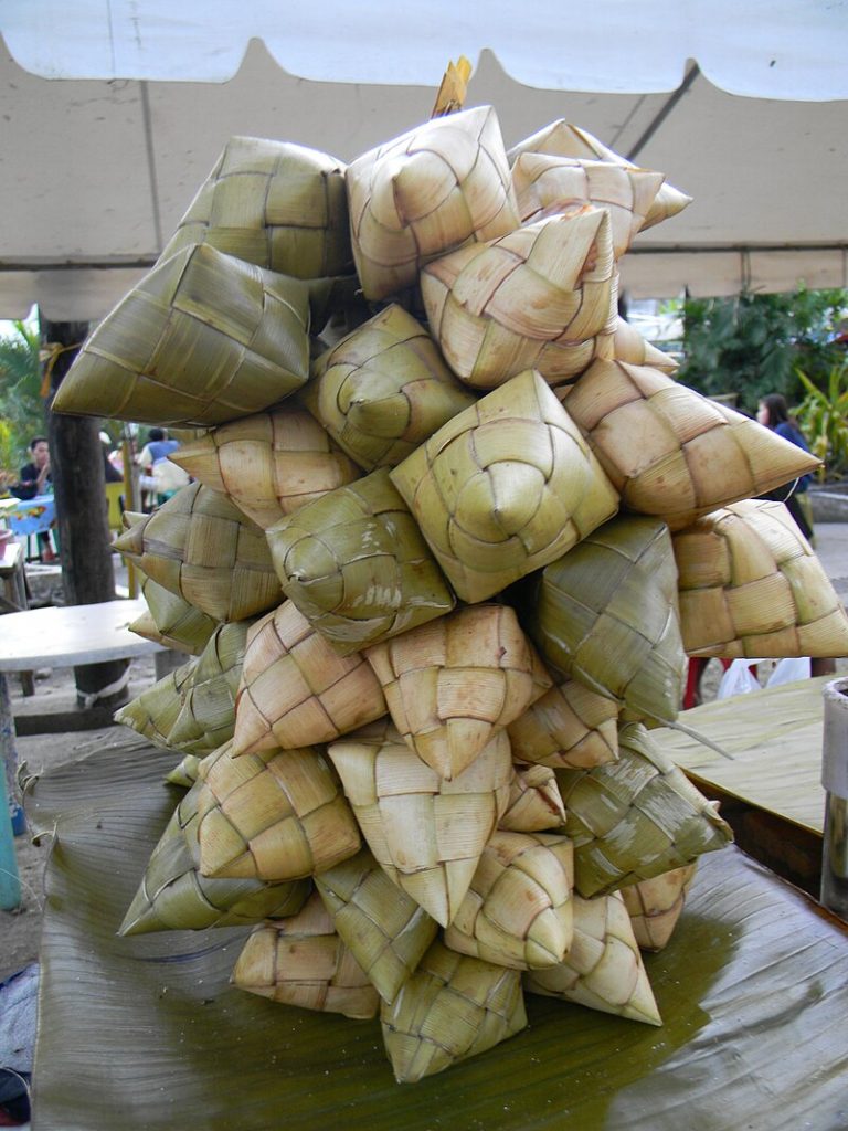 variations of banana leaf rice, puso, philippines banana leaf rice